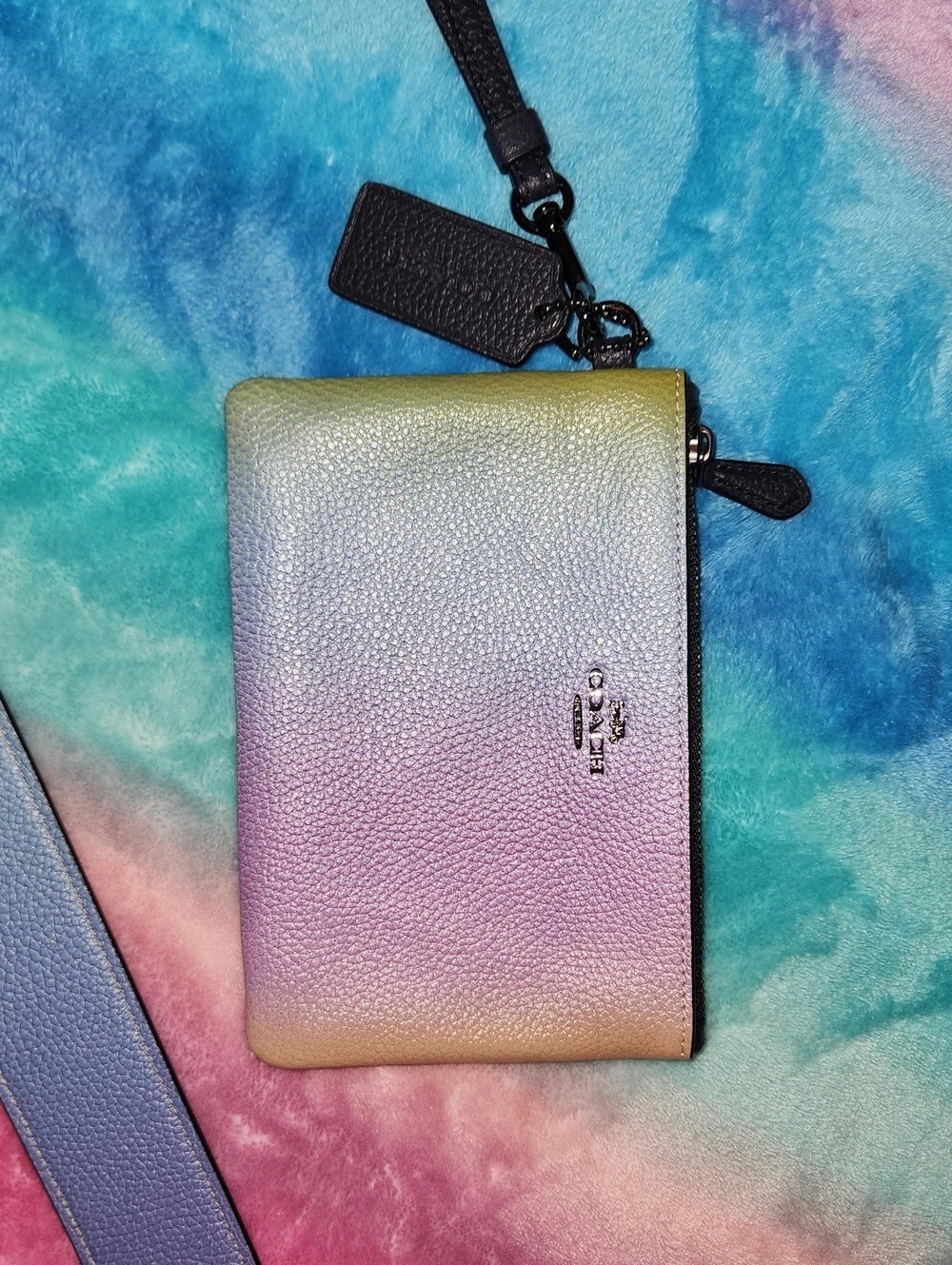 Coach Ombre Rainbow Purse, Strap, Feather, Wristlet, And Coin Case Set